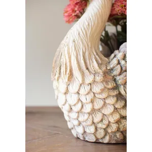 Faux Concrete Swan Planter 4