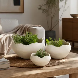 HOLLYSIDE SET OF 3 IVORY BOWLS 10 (IN) 9