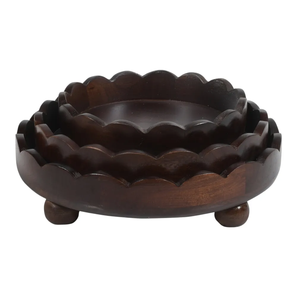 BARRONRIDGE SET OF 3 BROWN TRAY 4 (IN)