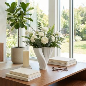 WRENMORE WHITE VASE 9 (IN) 12