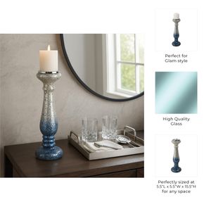 EASTONLAND BLUE CANDLE HOLDER 16 (IN) 10