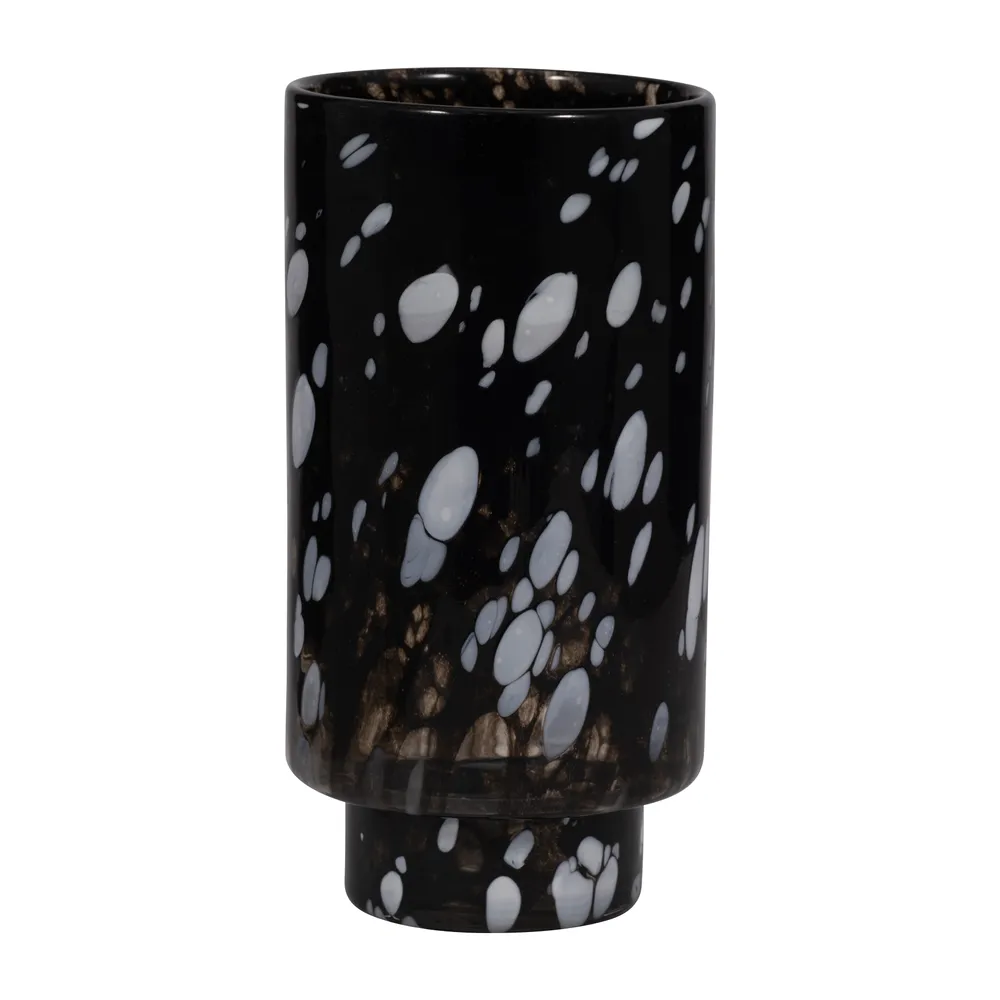 BAKERWOOD BLACK GLASS VASE 13 (IN)