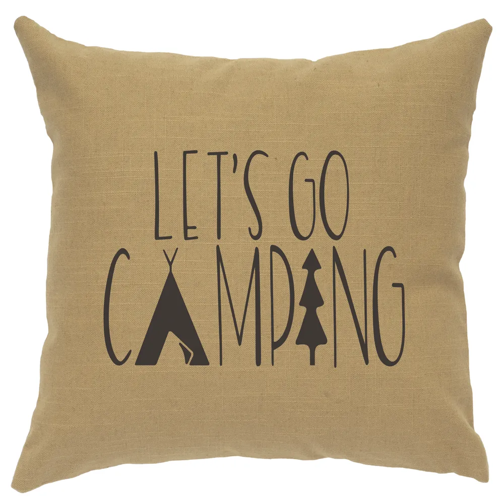 Image Pillow - Go Camping - Linen Straw