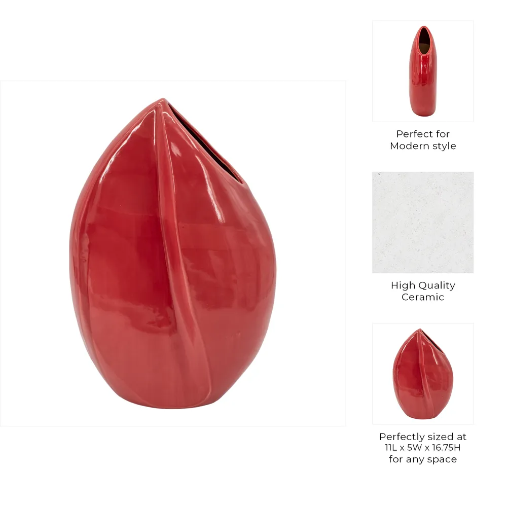 HAMMONDPORT RED VASE 17 (IN)