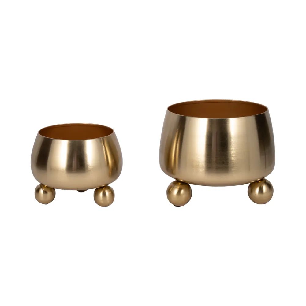 ALBAFIELD SET OF 2 GOLD PLANTER 9 (IN)