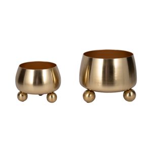 ALBAFIELD SET OF 2 GOLD PLANTER 9 (IN) 3