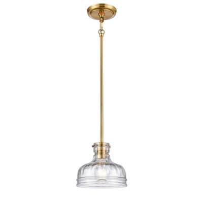 Orinoco 8″ Wide 1-Light Mini Pendant - Satin Brass