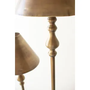 Antique Gold Double Floor Lamp with Metal Shades 5