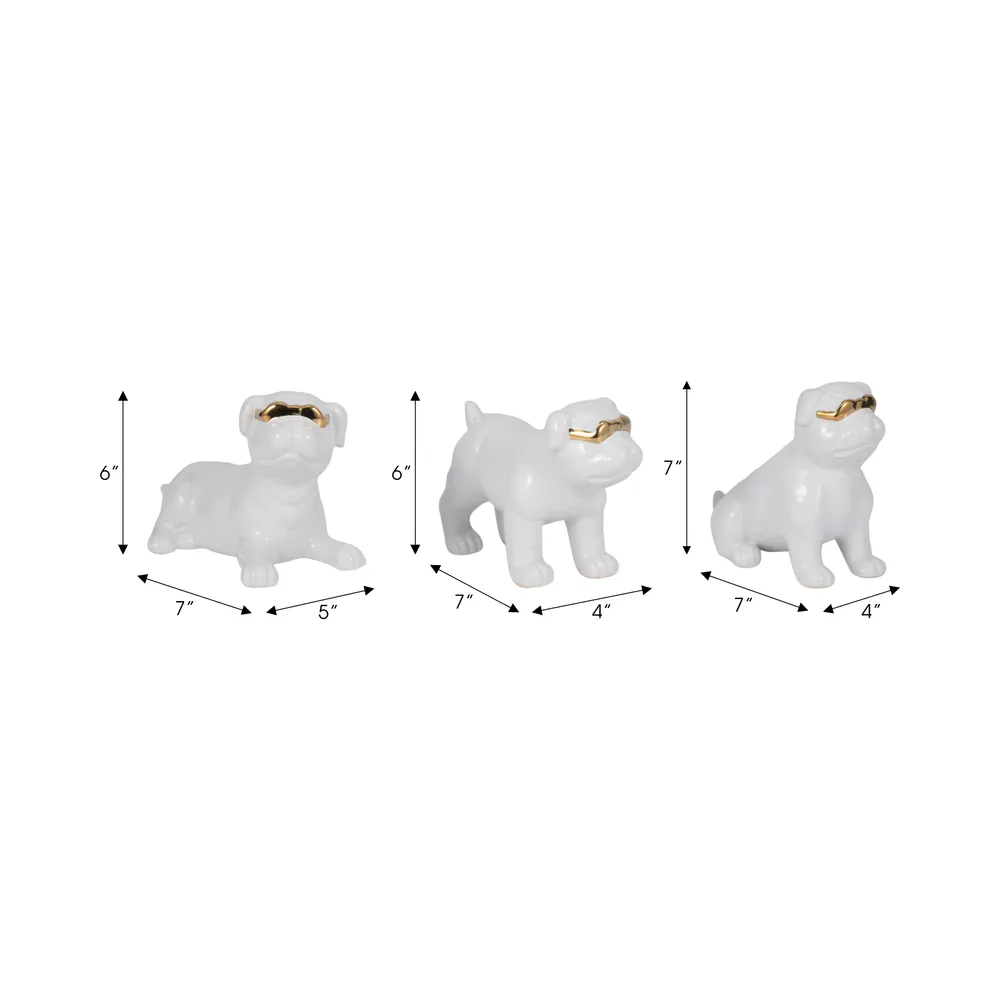 RIDERRUN SET OF 3 WHITE DECOR 6 (IN)