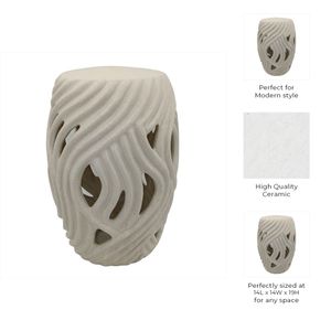 CHLOEMOOR WHITE GARDEN STOOL 19 (IN) 11