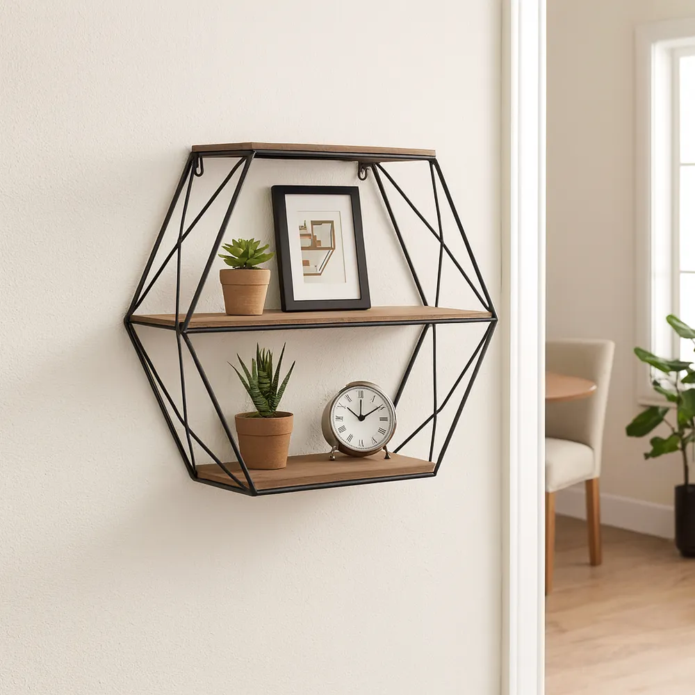 INGRIDHAVEN BROWN WALL SHELF 21 (IN)