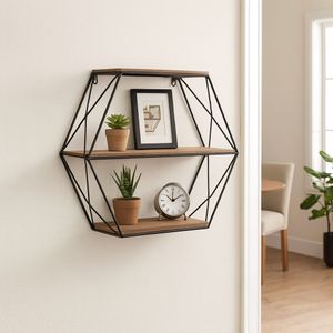 INGRIDHAVEN BROWN WALL SHELF 21 (IN) 10