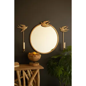 Antique Gold Sparrow Candle Wall Sconces 5