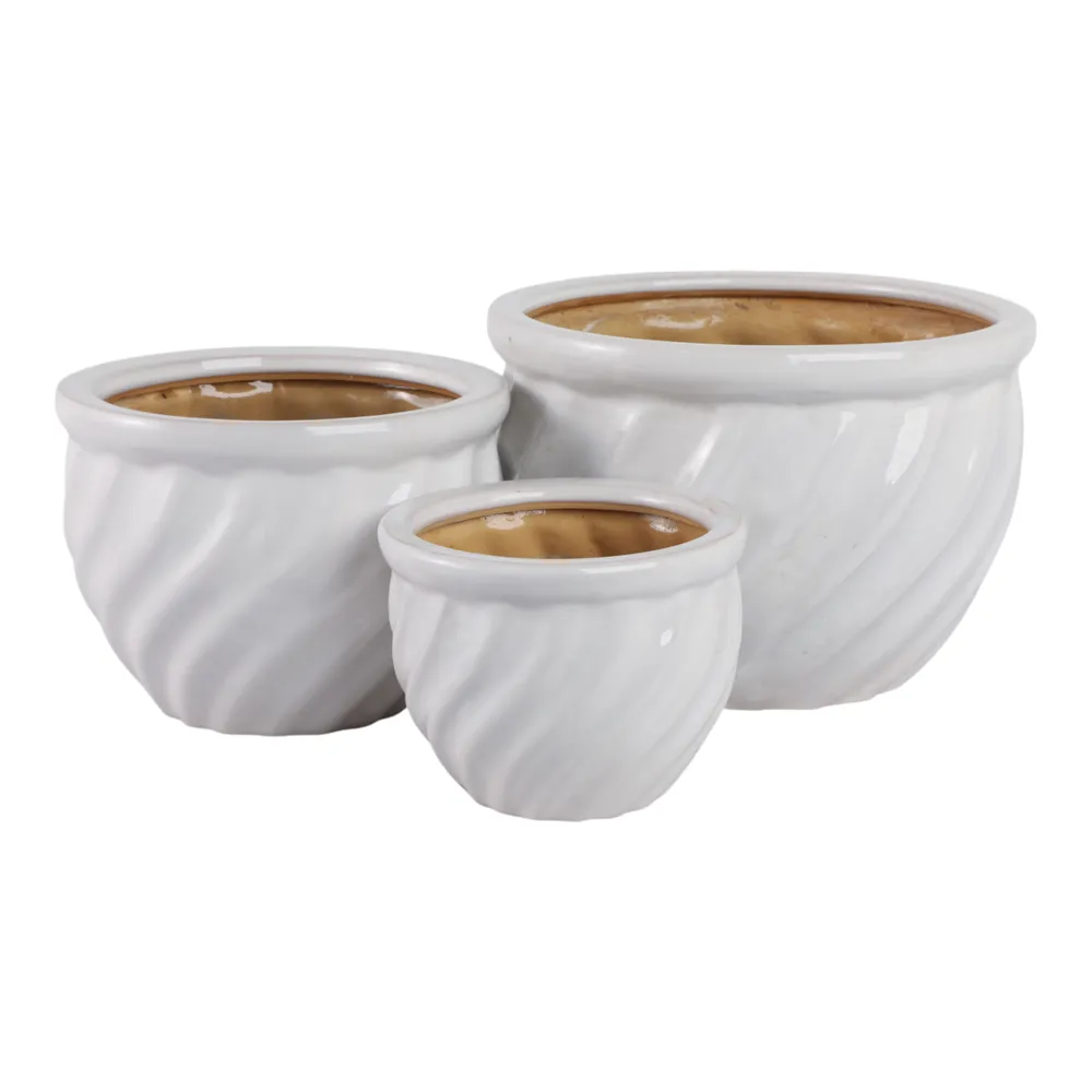 RAYMONDHAVEN SET OF 3 WHITE PLANTER 9 (IN)