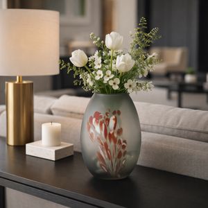 CARVERFIELD GRAY GLASS VASE 12 (IN) 2