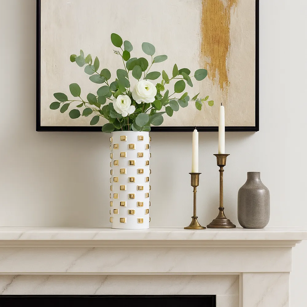 DASHCLIFF WHITE VASE 15 (IN)