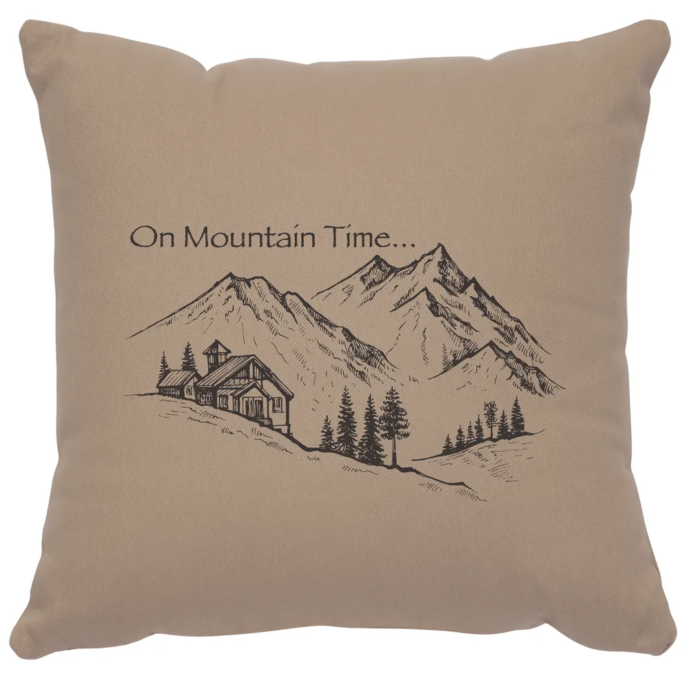 Image Pillow - Mountain Time - Cotton Alabaster