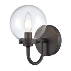 Fairbanks 8.5'' High 1-Light Sconce - Matte Black with Clear 3