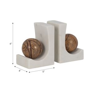 CLARAWELL SET OF 2 IVORY BOOKENDS 6 (IN) 8
