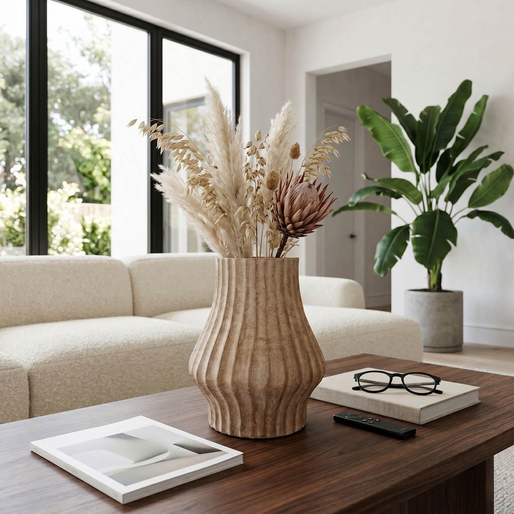 FALTONLAKE BROWN VASE 13 (IN)