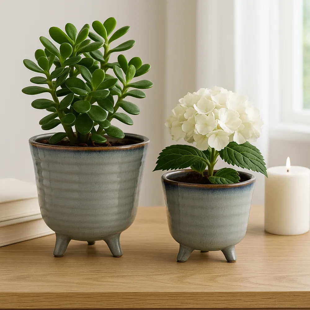 REXDALE SET OF 2 BLUE PLANTER 6 (IN)
