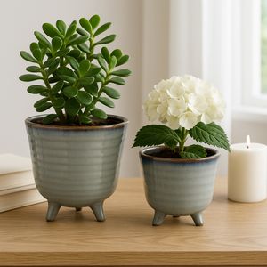 REXDALE SET OF 2 BLUE PLANTER 6 (IN) 10