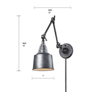 Insulator Glass 18'' High 1-Light Sconce - Weathered Zinc 2