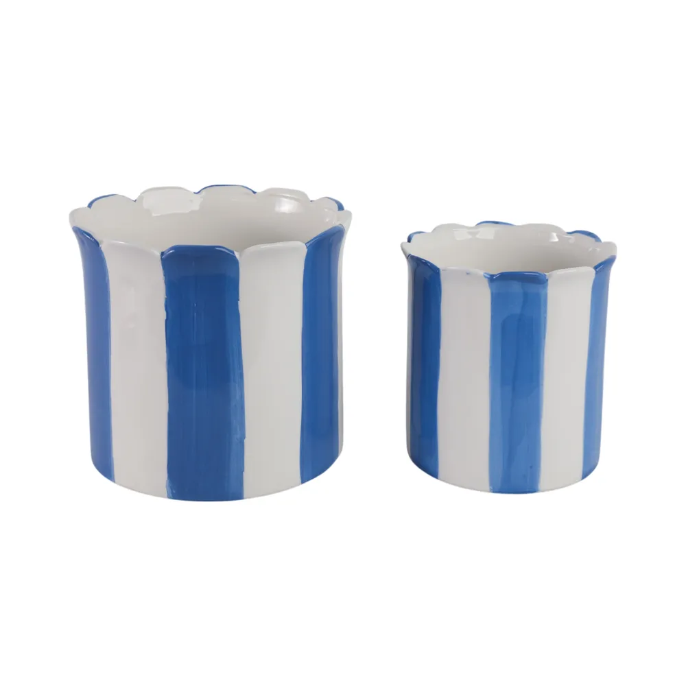 RAFESHAW SET OF 2 BLUE PLANTER 7 (IN)