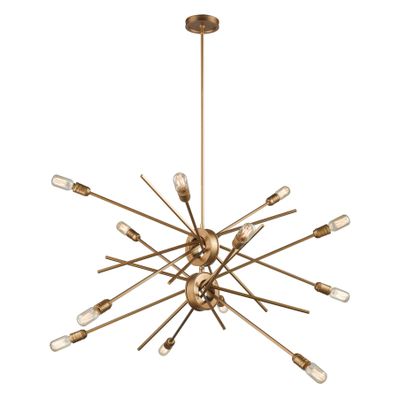 Xenia 42″ Wide 12-Light Chandelier - Matte Gold