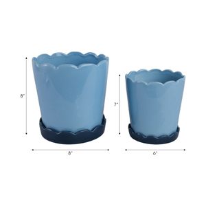 PALMERMORE SET OF 2 BLUE PLANTER 8 (IN) 9