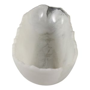 23X9" RAW EDGE MARBLED RESIN BOWL, WHITE 4