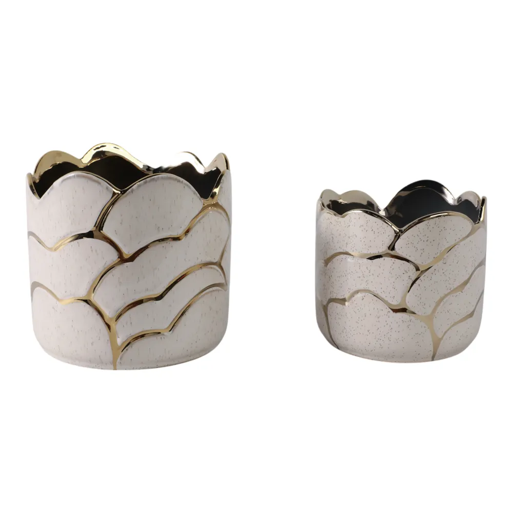 BRIGHTONROSE SET OF 2 IVORY PLANTER 7 (IN)