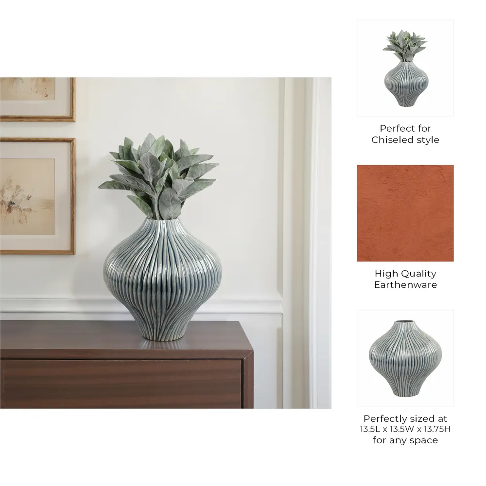 HANNAHROSE GRAY VASE 14 (IN)