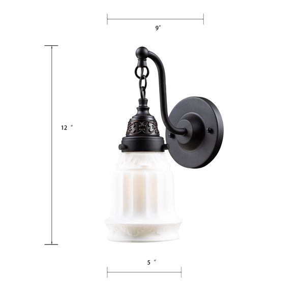 Quinton Parlor 12'' High 1-Light Sconce - Oiled Bronze