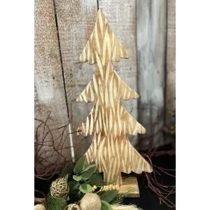 Striated Wooden Tree 16x8in 1