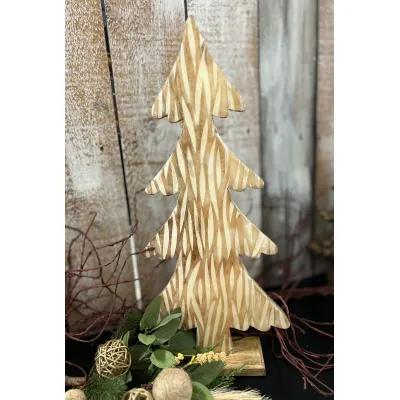 Striated Wooden Tree 16x8in