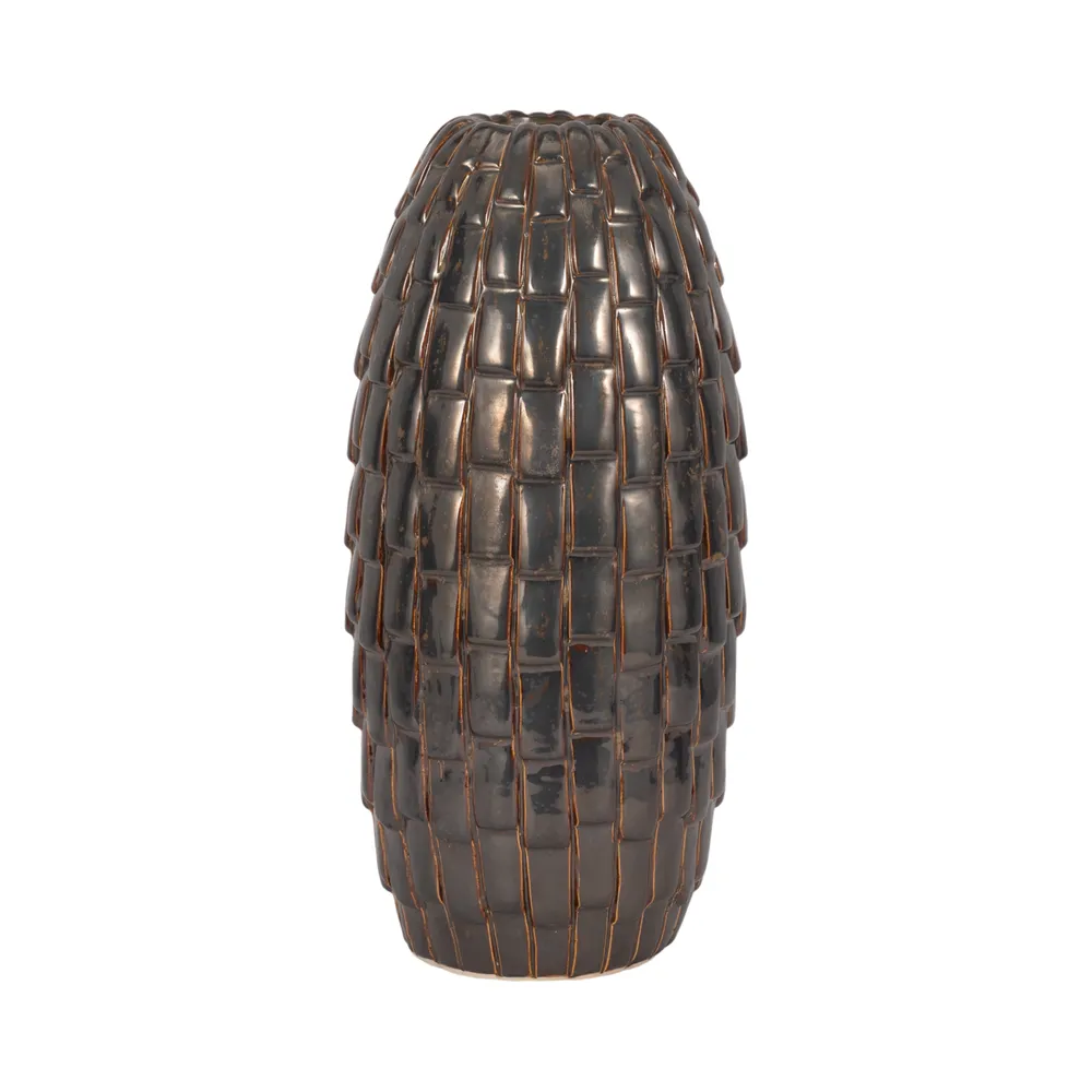 HAMDENROSE BROWN VASE 17 (IN)