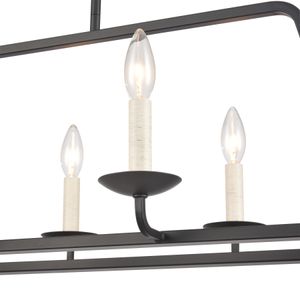 Ellisville 34'' Wide 6-Light Chandelier - Matte Black 3