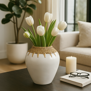 FALLONWIND WHITE VASE 10 (IN) 11