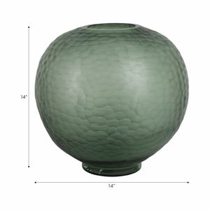 GROVERSTONE GREEN GLASS VASE 14 (IN) 9