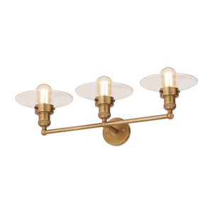 English Pub 28'' Wide 3-Light Vanity Light - Satin Brass 3