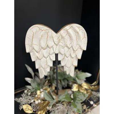Gold Crackled Angel Wings 16x7in