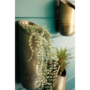 Set of 3 Antique Brass Wall Vases 5