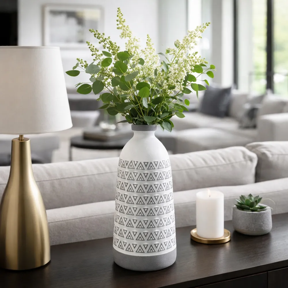 BROCKBEACH GRAY VASE 18 (IN)