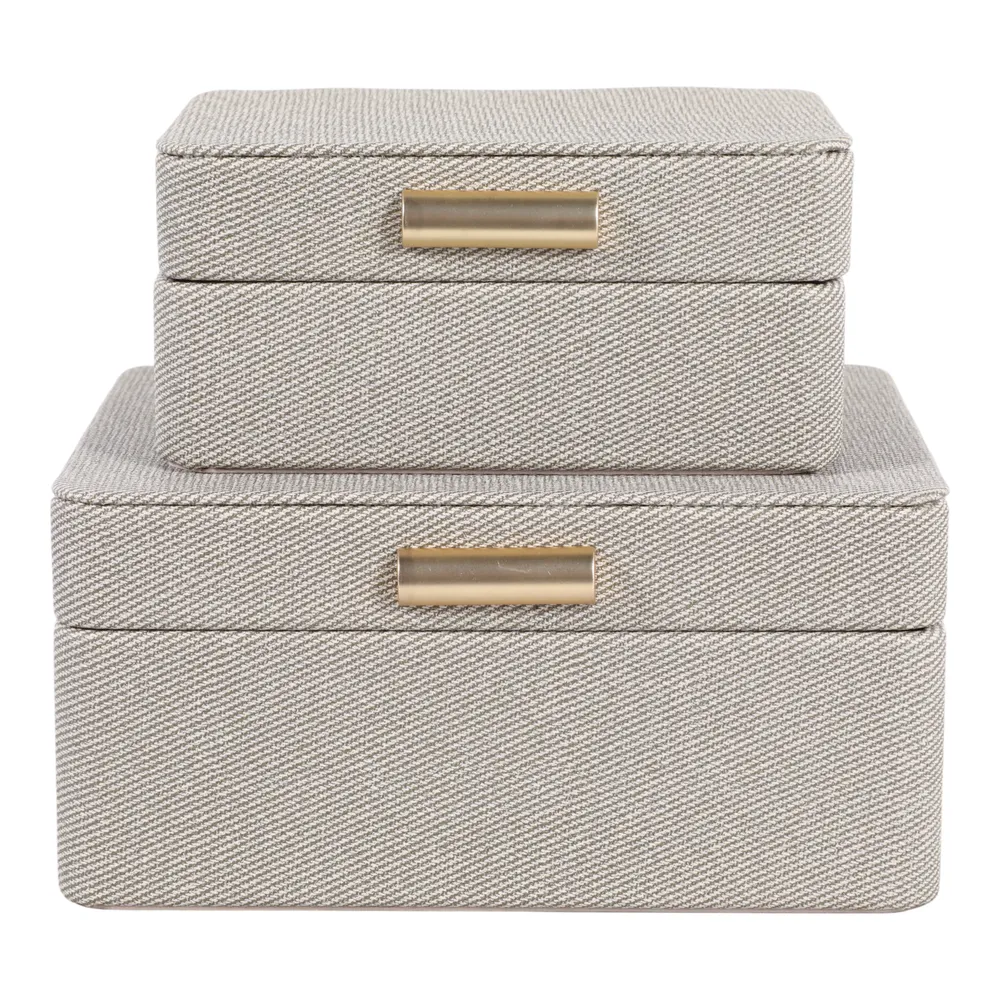 EVERTONPORT SET OF 2 GREEN BOXES 4 (IN)