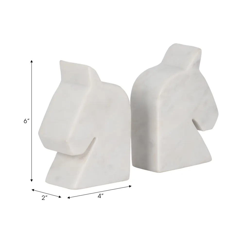 TATEROSE SET OF 2 WHITE BOOKENDS 6 (IN)