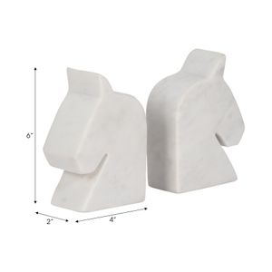 TATEROSE SET OF 2 WHITE BOOKENDS 6 (IN) 8