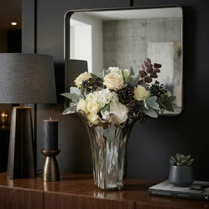 CLAYMORE GRAY GLASS VASE 15 (IN) 11