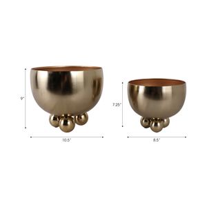 SLATEOAK SET OF 2 GOLD PLANTER 10 (IN) 10