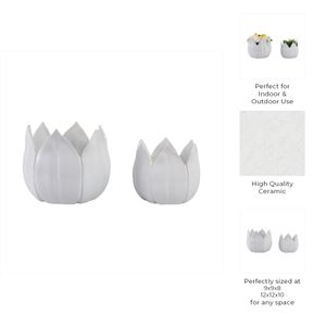 GENTRYWIND SET OF 2 WHITE PLANTER 10 (IN) 9